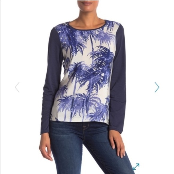 Tommy Bahama | Palm Tree Navy Long Sleeve Tee Sz - Picture 1 of 5
